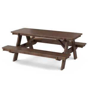 Heritage 72" Picnic Table with Attached Benches Picnic Table