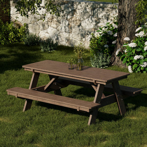Heritage 72" Picnic Table with Attached Benches Picnic Table