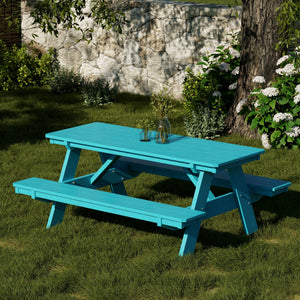 Heritage 72" Picnic Table with Attached Benches Picnic Table