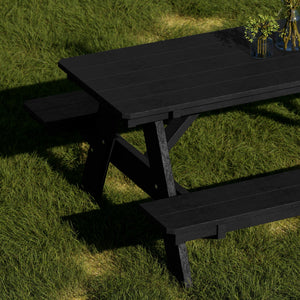 Heritage 72" Picnic Table with Attached Benches Picnic Table