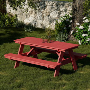 Heritage 72" Picnic Table with Attached Benches Picnic Table