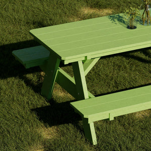 Heritage 72" Picnic Table with Attached Benches Picnic Table