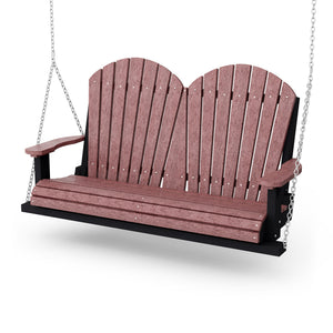 Heritage Two Seat Swing Porch Swing Cherry Wood / Black