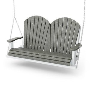 Heritage Two Seat Swing Porch Swing Dark Gray / White