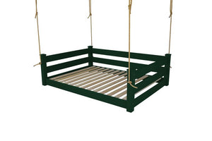 Homestead Hanging Daybed with Rope or Chain - Twin or Full Beds Full / Dark Green Paint / Rope
