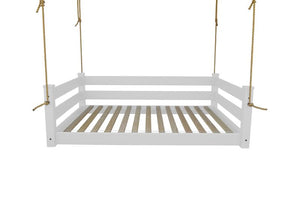 Homestead Hanging Daybed with Rope or Chain - Twin or Full Beds Full / White Paint / Rope