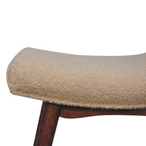 Honey Caramel Boucle Cream Curved Bench Bench