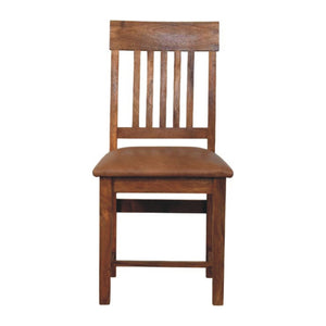 Leather Slatted Dining Chair (Set of 2) Bench