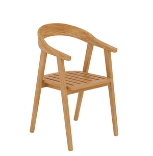 Lechair 7-Piece Rectangular Teak Outdoor Dining Set with Barrel Back Armchairs Outdoor Dining Set