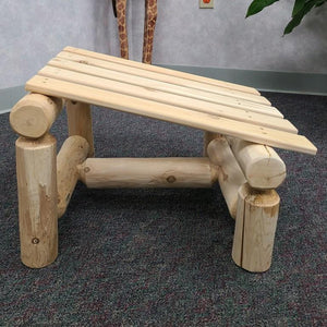 Log Style Outdoor Slanted Ottoman Ottoman