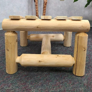 Log Style Outdoor Slanted Ottoman Ottoman