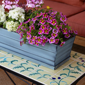 Medium Flower Box Tray Kit - Blue / White Flower Box Brackets
