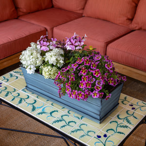 Medium Flower Box Tray Kit - Blue / White Flower Box Brackets