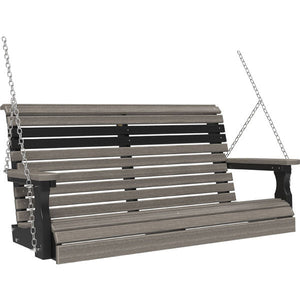 Plain Swing Porch Swing 4ft / Coastal Gray & Black
