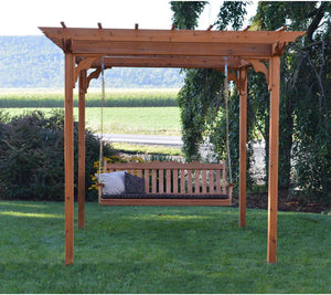 Regallion 6x8 Pergola, 8x8 Pergola and 8x10 Pergola W/Swing Hangars Garden Bench