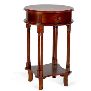 Round Accent Table - Cherry Finish by All Things Cedar Storage Benches