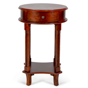 Round Accent Table - Cherry Finish by All Things Cedar Storage Benches