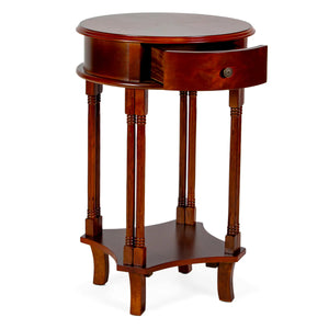 Round Accent Table - Cherry Finish by All Things Cedar Storage Benches