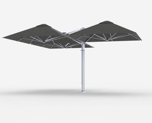 Shadowspec Unity™ Trio - Three Large Umbrellas – Square Umbrella & Canopy 2.5m | 8' Square / Oyster / Free-Standing Base