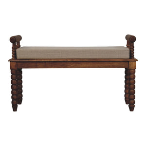 Spindle Amber Linen Bench Bench