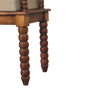 Spindle Amber Linen Bench Bench