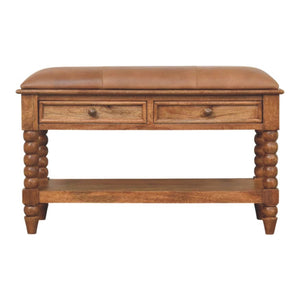 Spindle Leather Bench Bench