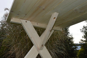 Spruce Furniture Cross Leg Table Only — 4ft, 5ft, 6ft and 8ft Bench