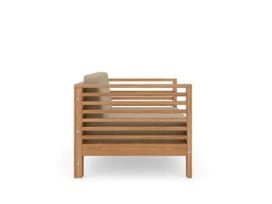 Sylvie 2-piece Teak Outdoor Lounge Set with Sunbrella Fawn Cushions Outdoor Lounge Set