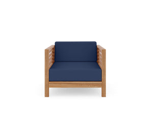 Sylvie 2-piece Teak Outdoor Lounge Set with Sunbrella Navy Cushions Outdoor Lounge Set
