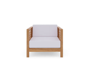 Sylvie 2-piece Teak Outdoor Lounge Set with Sunbrella White Cushions Outdoor Lounge Set