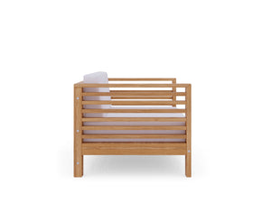 Sylvie 2-piece Teak Outdoor Lounge Set with Sunbrella White Cushions Outdoor Lounge Set