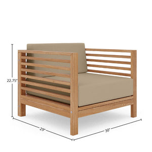 Sylvie 5-Piece Teak Outdoor Patio Deep Seating Set with Sunbrella Fawn Cushions Outdoor deep seating
