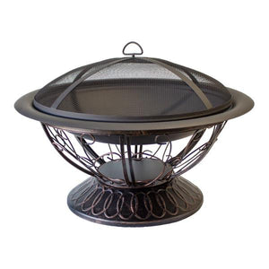 30" Wood Burning Fire Pit With Scroll Design Fire Pits