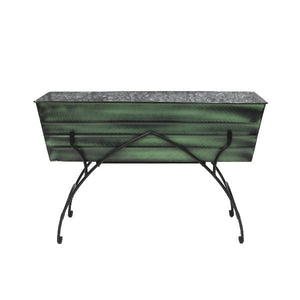 36" Green Flower Box with Bella Stand Flower Box