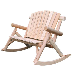 Cedar Log 4 ft Rocking Love Seat