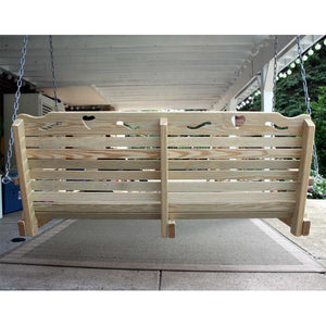60" Treated Pine Crossback w/Hearts Swingbed Porch Swing Bed