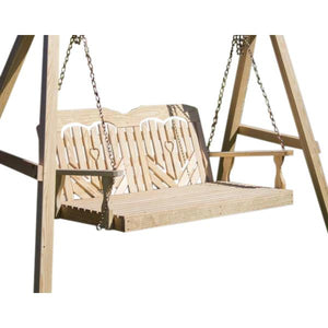 60" Treated Pine Heartback Swingbed Porch Swing