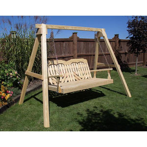60" Treated Pine Heartback Swingbed Porch Swing