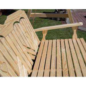 60" Treated Pine Heartback Swingbed Porch Swing