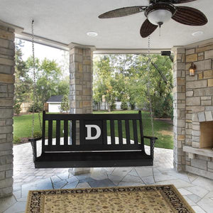 5 ft Poly Traditional English Swing with Monogram5 ft Poly Traditional English Swing with Monogram - The Charming Bench Company