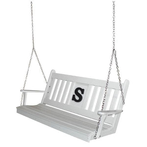 5 ft Poly Traditional English Swing with Monogram5 ft Poly Traditional English Swing with Monogram - The Charming Bench Company
