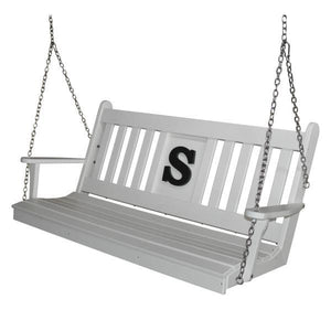 5 ft Poly Traditional English Swing with Monogram5 ft Poly Traditional English Swing with Monogram - The Charming Bench Company