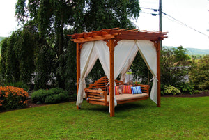 Cedar Pergola Swing Bed Stand - The Charming Bench Company