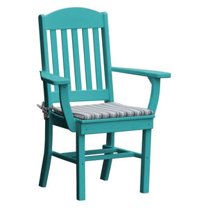 A & L Furniture Classic Dining Chair w/ Arms Outdoor Chairs Aruba Blue