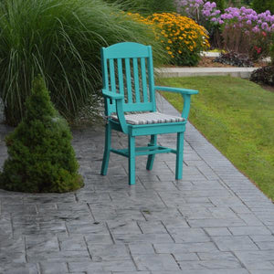 A & L Furniture Classic Dining Chair w/ Arms Outdoor Chairs Aruba Blue