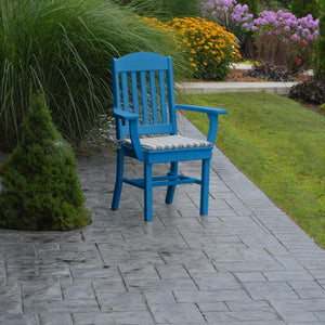 A & L Furniture Classic Dining Chair w/ Arms Outdoor Chairs Aruba Blue