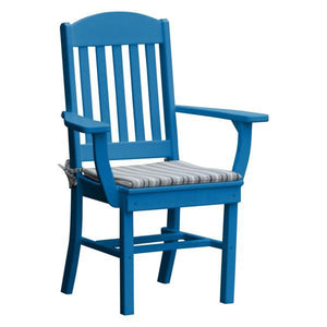 A & L Furniture Classic Dining Chair w/ Arms Outdoor Chairs Blue