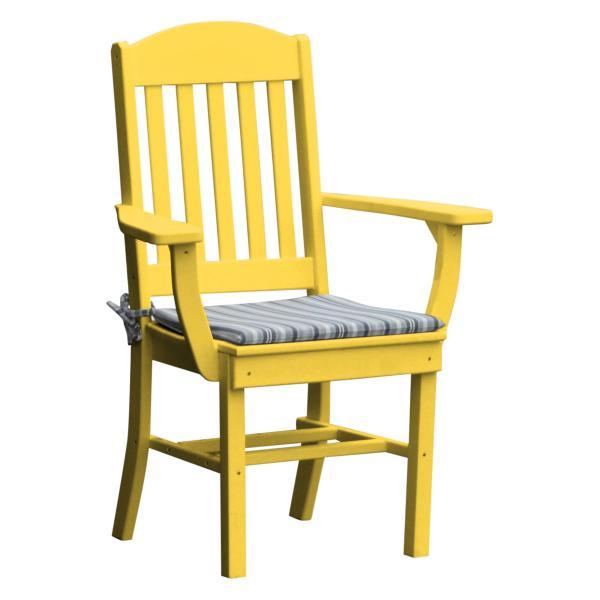 A &amp; L Furniture Classic Dining Chair w/ Arms Outdoor Chairs Lemon Yellow