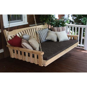A & L Furniture Fanback Red Cedar Swing Bed Swing Beds 4ft / Unfinished / No