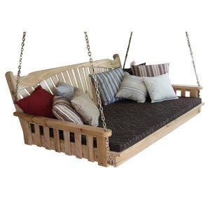 A & L Furniture Fanback Red Cedar Swing Bed Swing Beds 4ft / Unfinished / No